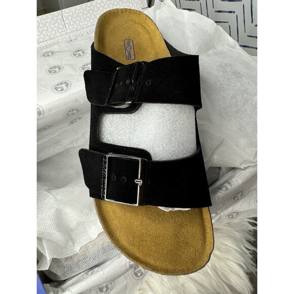New In Box Birkenstock Arizona black Suede Women's Sandals Size 8 Or 39- Black - Picture 5 of 10